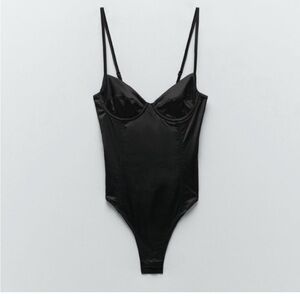 ZARA satin corset bodysuit